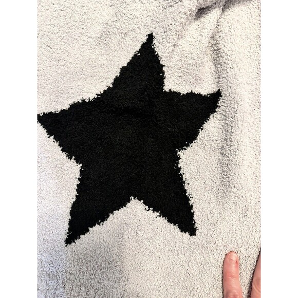 Hello Nite NWT Women’s XL Boxy Sweater Crew Gray Black Star Soft Long Sleeve - Picture 8 of 9